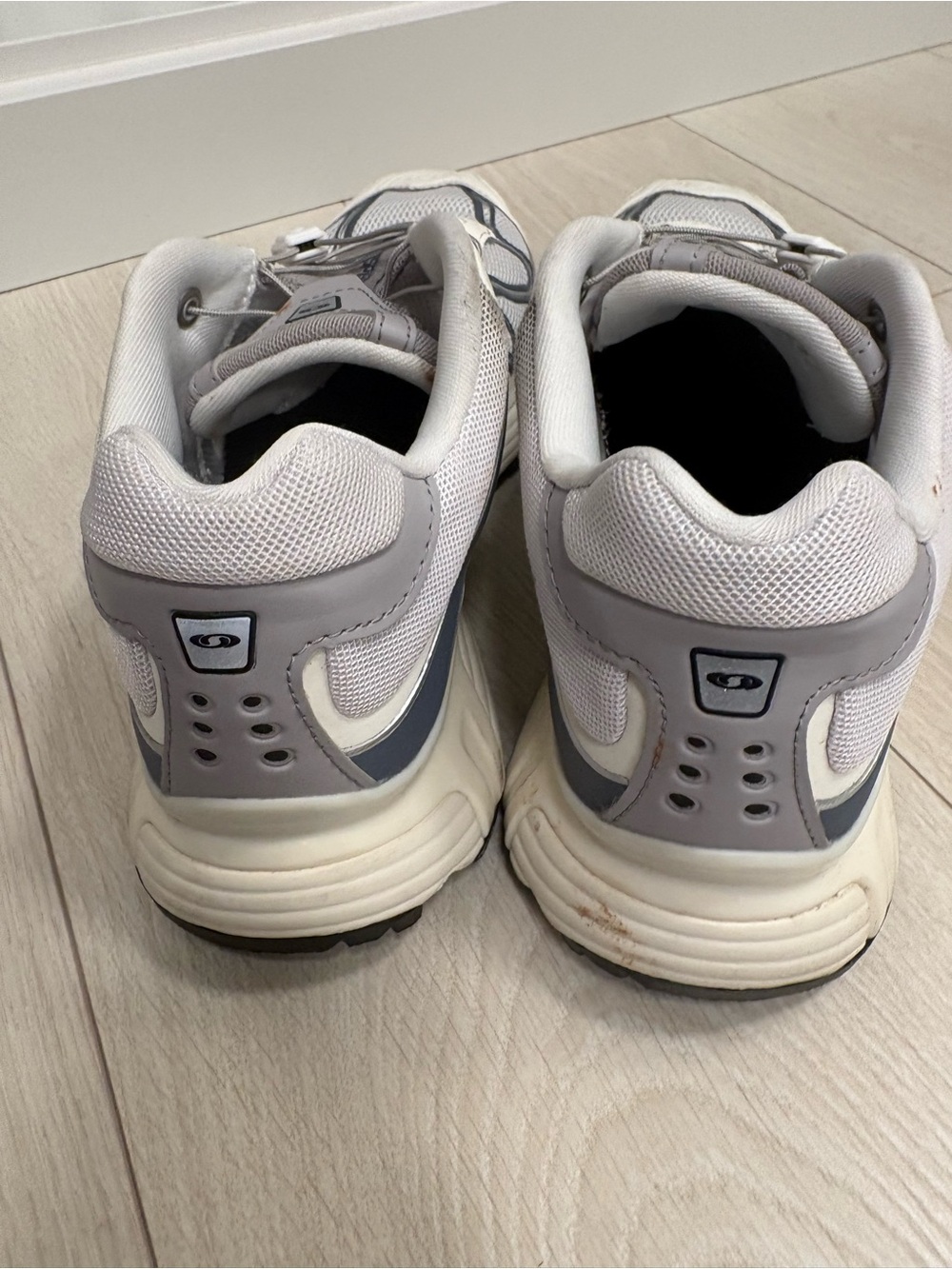 Salomon White and Gray Mesh Sneakers - Picture 10 of 13